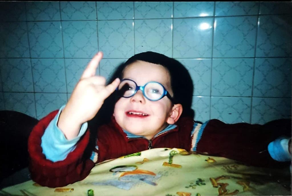 Childhood with glasses
