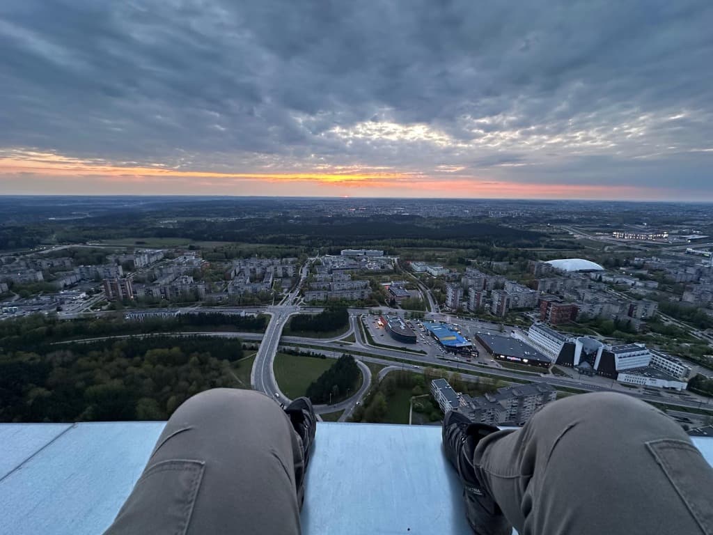 Sunset over the city